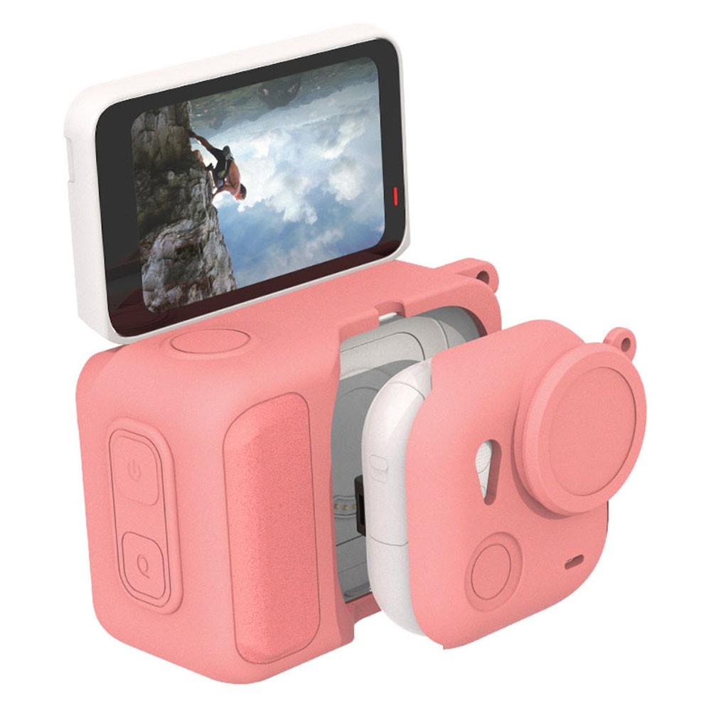 Silikonový ochranný obal s krytkou objektivu pro Insta360 GO Ultra – růžový