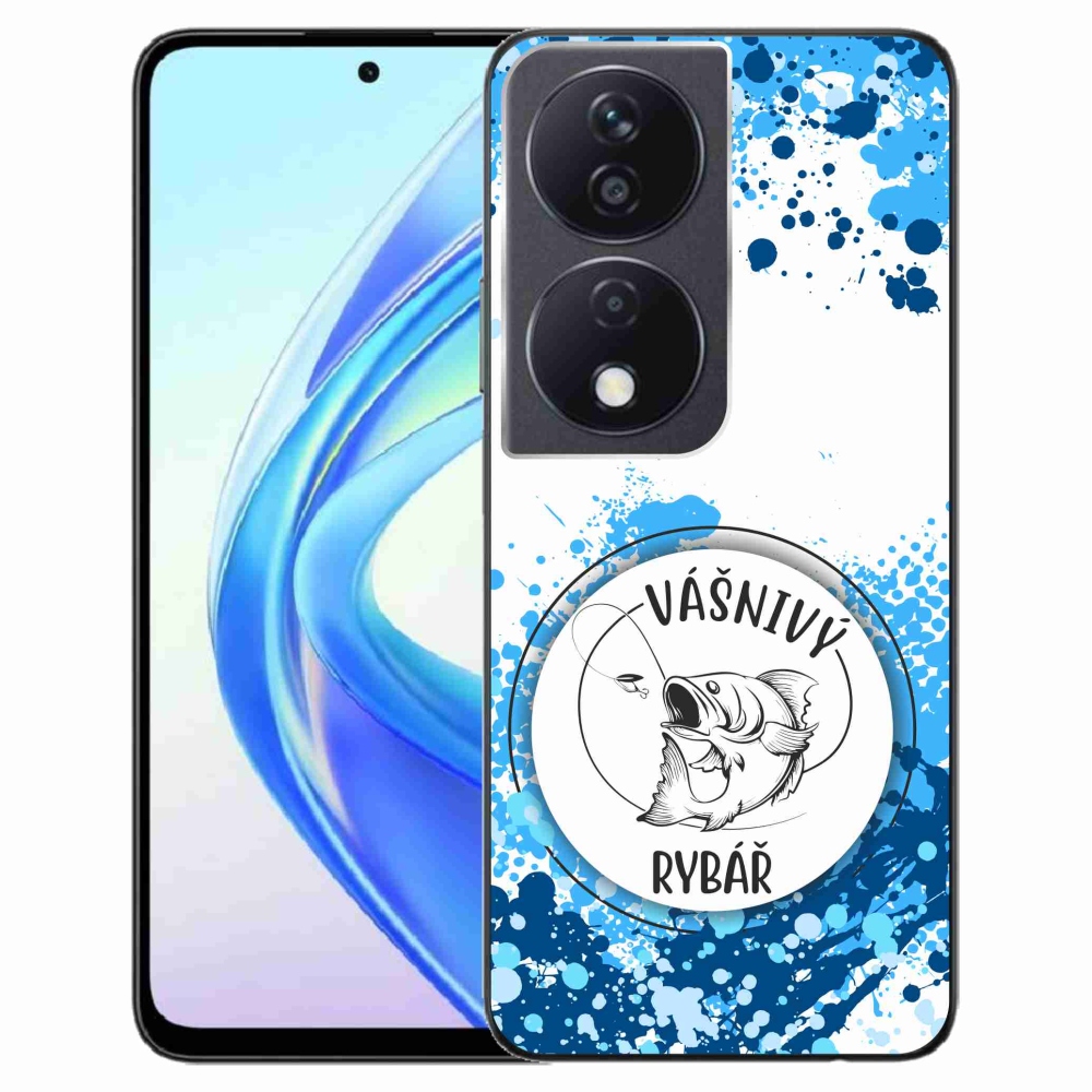 Gelový kryt mmCase na Honor X7b/Honor 90 Smart - vášnivý rybář bílé pozadí