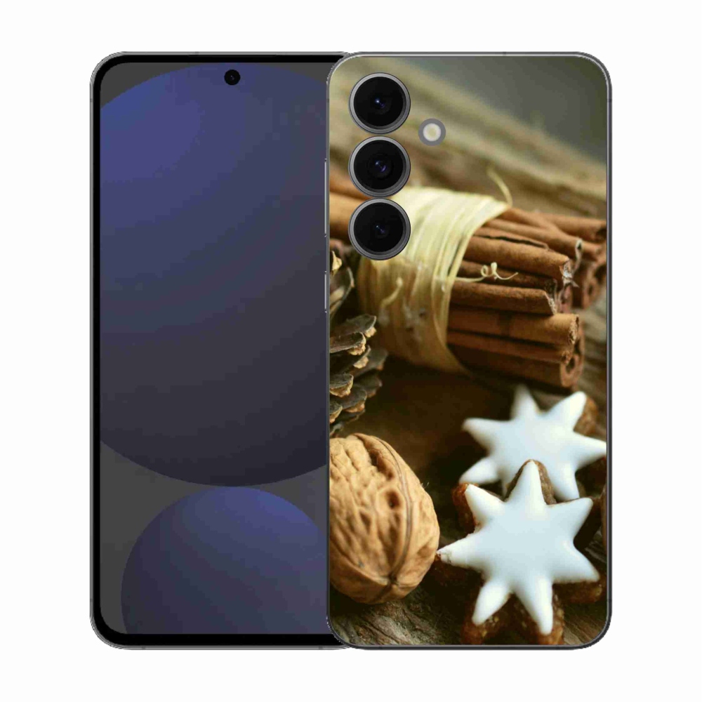 Gelový kryt mmCase na Samsung Galaxy S25 FE - skořice a perníčky