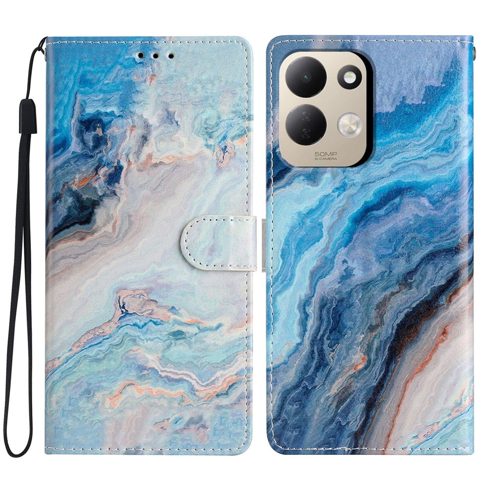 Unique knížkové pouzdro na Xiaomi Redmi 17 4G/5G - modrý mramor