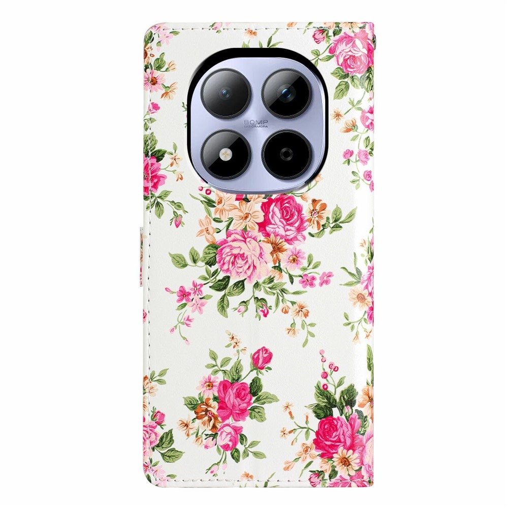 Unique knížkové pouzdro na Xiaomi Redmi Note 15 Pro 5G - červené květy