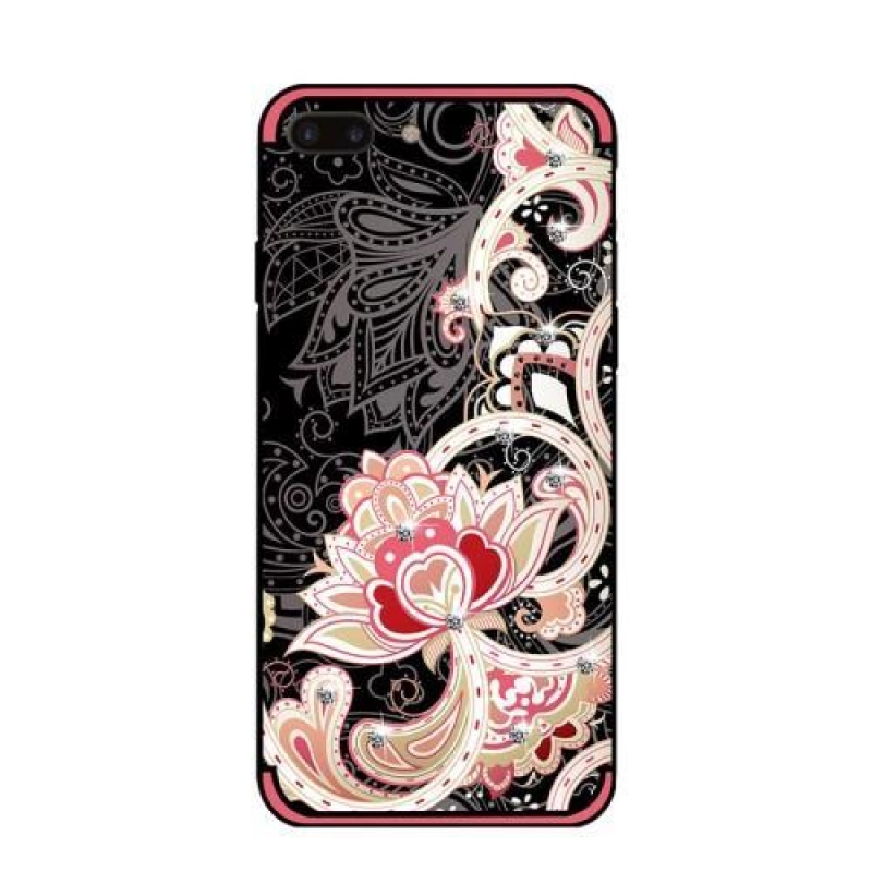 Unique zdobený gelový obal na iPhone 7 Plus a iPhone 8 Plus - červený