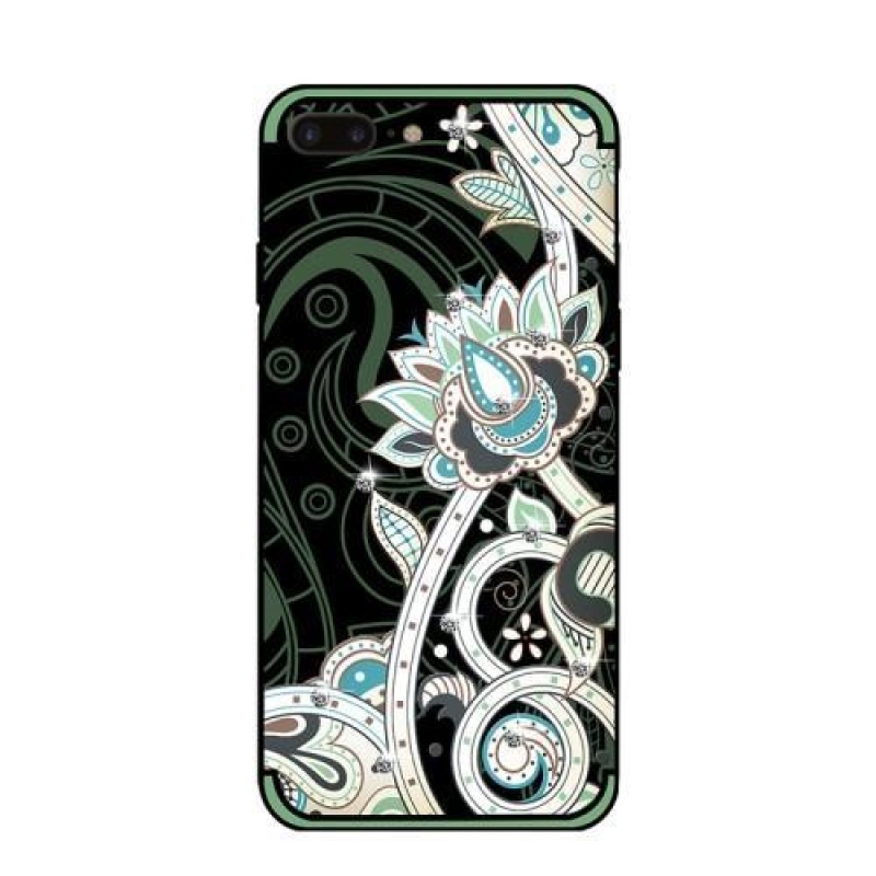 Unique zdobený gelový obal na iPhone 7 Plus a iPhone 8 Plus - zelený