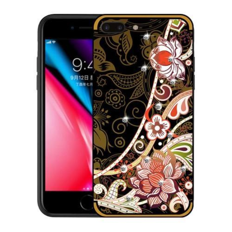 Unique zdobený gelový obal na iPhone 7 Plus a iPhone 8 Plus - žlutý