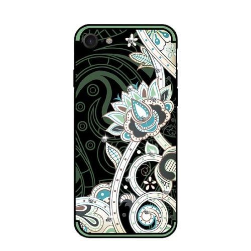 Unique zdobený gelový obal na iPhone 8 a iPhone 7 - zelený