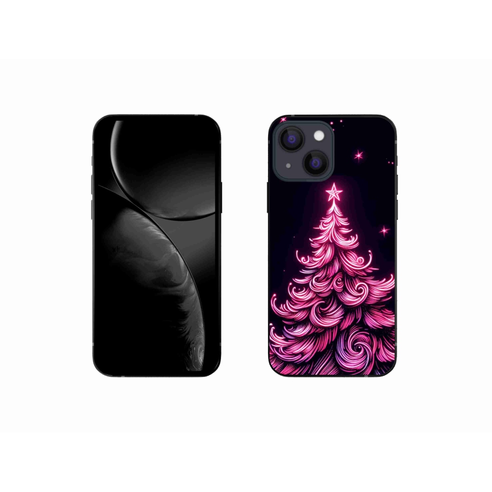 Gelový kryt mmCase na iPhone 13 mini 5.4 - neonový vánoční stromek 2