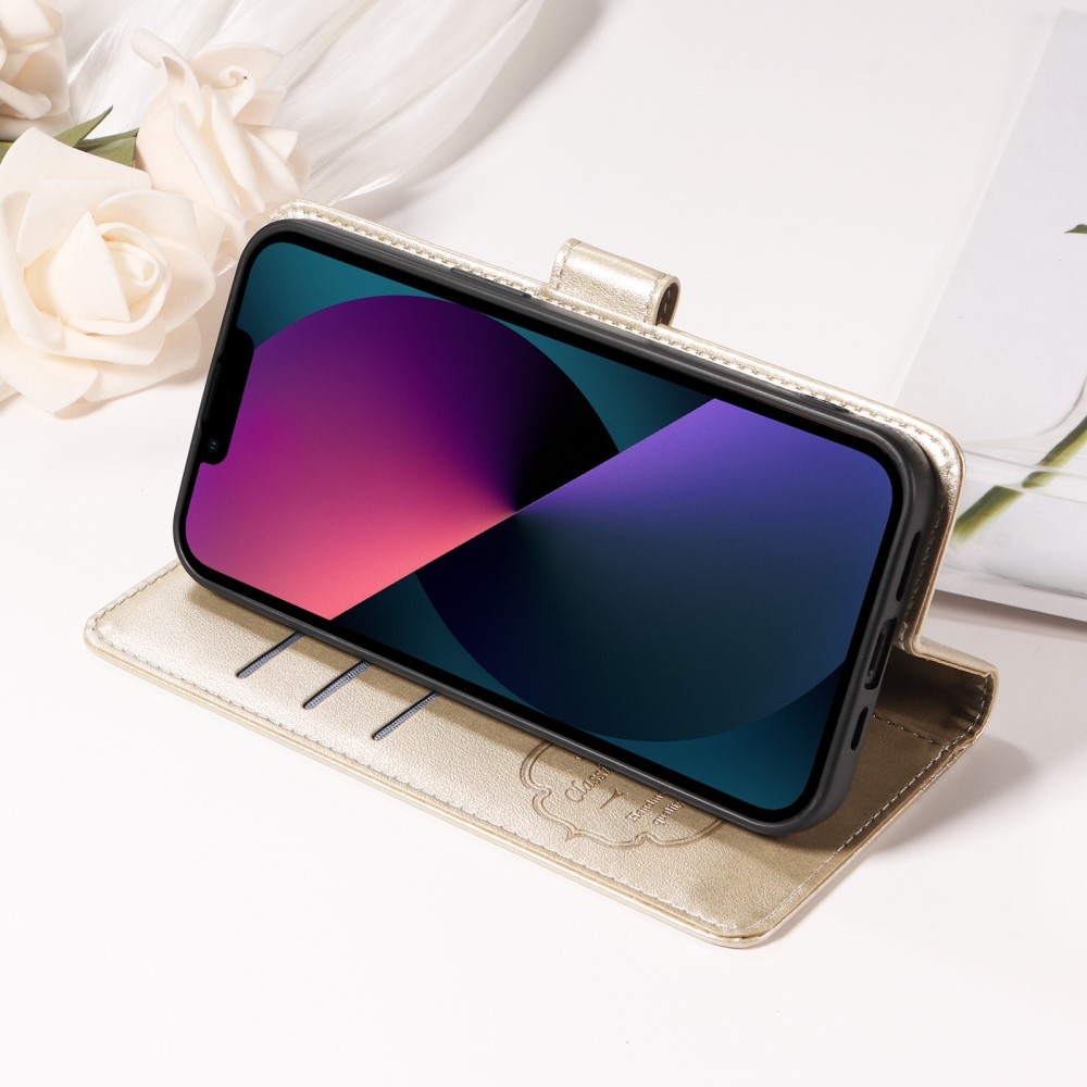 Flowery knížkové pouzdro na Xiaomi Redmi A5 (173.45x79.35x8.45mm) - zlaté