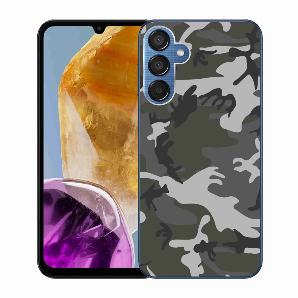 Gelový kryt mmCase na Samsung Galaxy M15 5G - maskáčový vzor