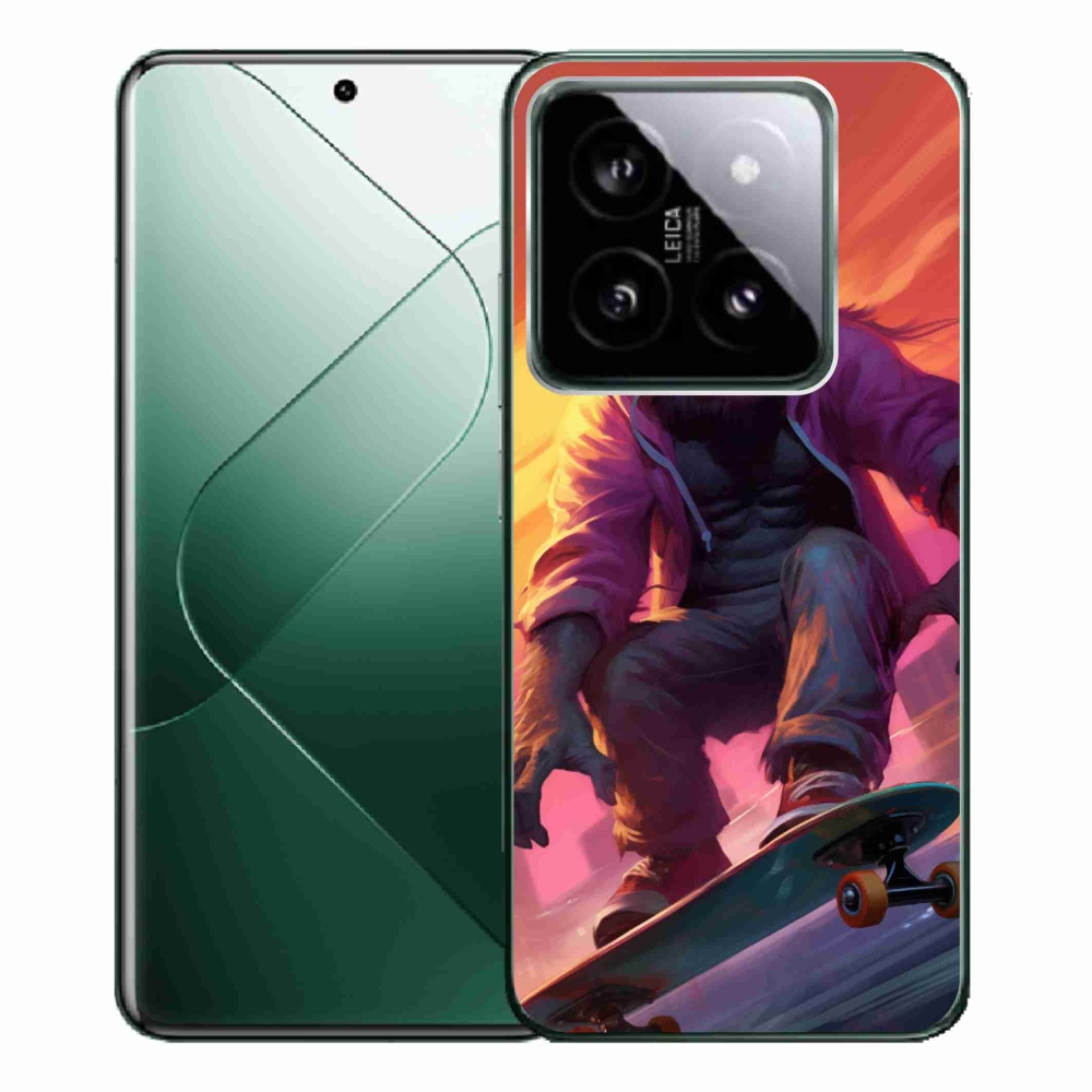 Gelový kryt mmCase na Xiaomi 14 Pro - gorila na skateboardu