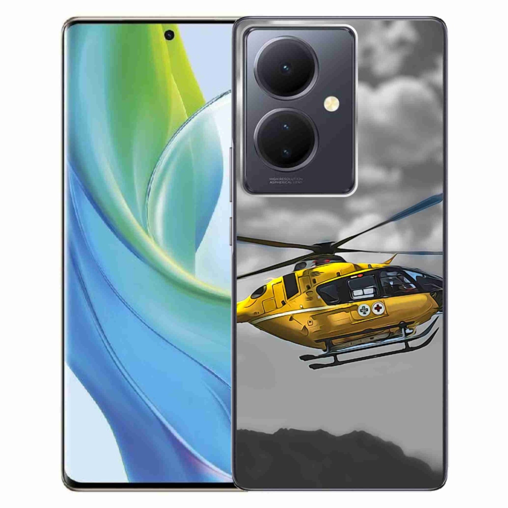 Gelový kryt mmCase na Vivo V29 Lite 5G - žlutá helikoptéra