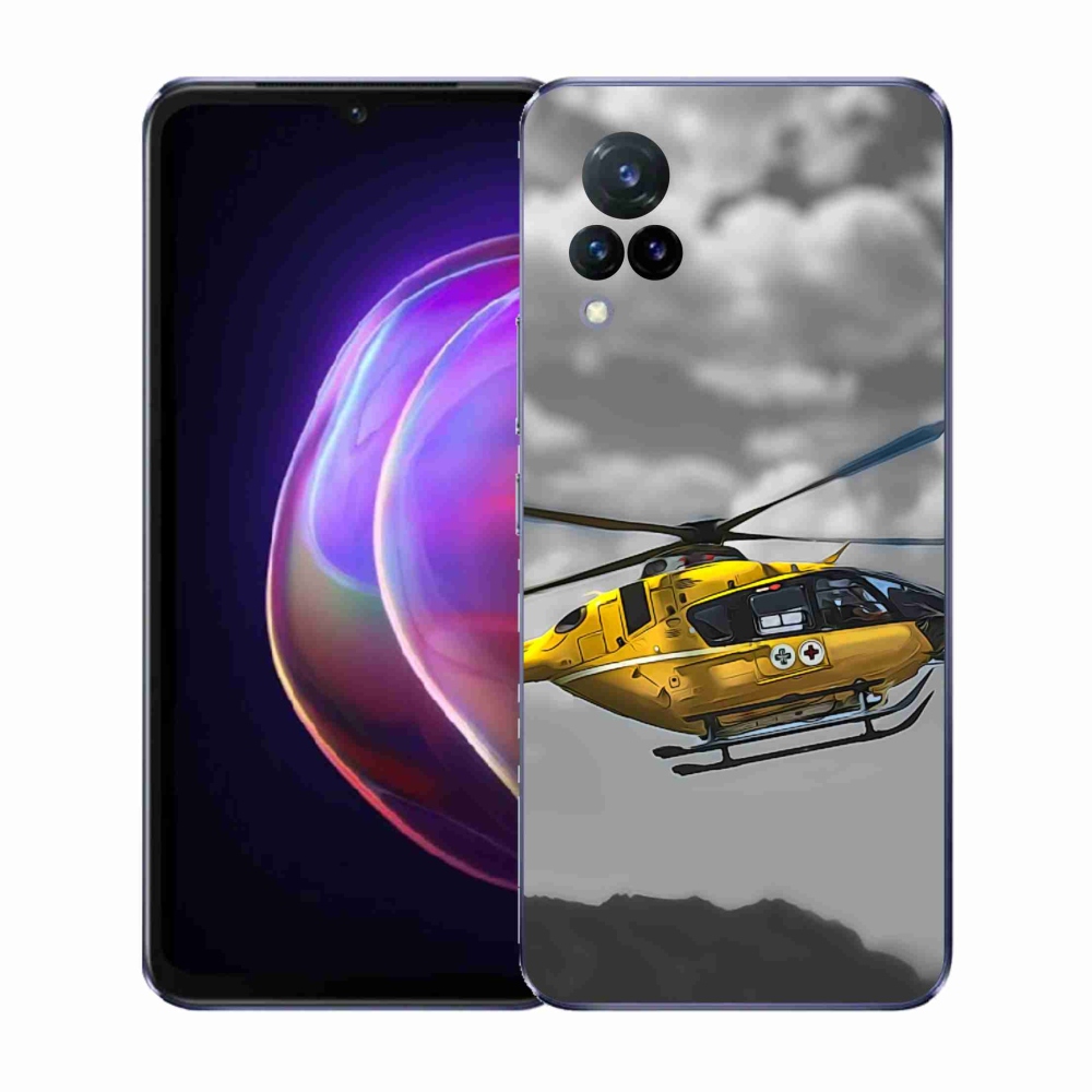 Gelový kryt mmCase na Vivo V21 4G/5G - žlutá helikoptéra