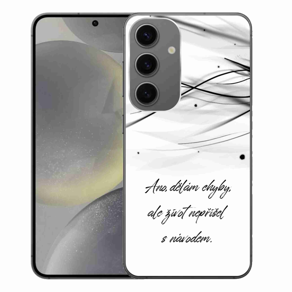 Gelový kryt mmCase na Samsung Galaxy S24+ - citát bílé pozadí
