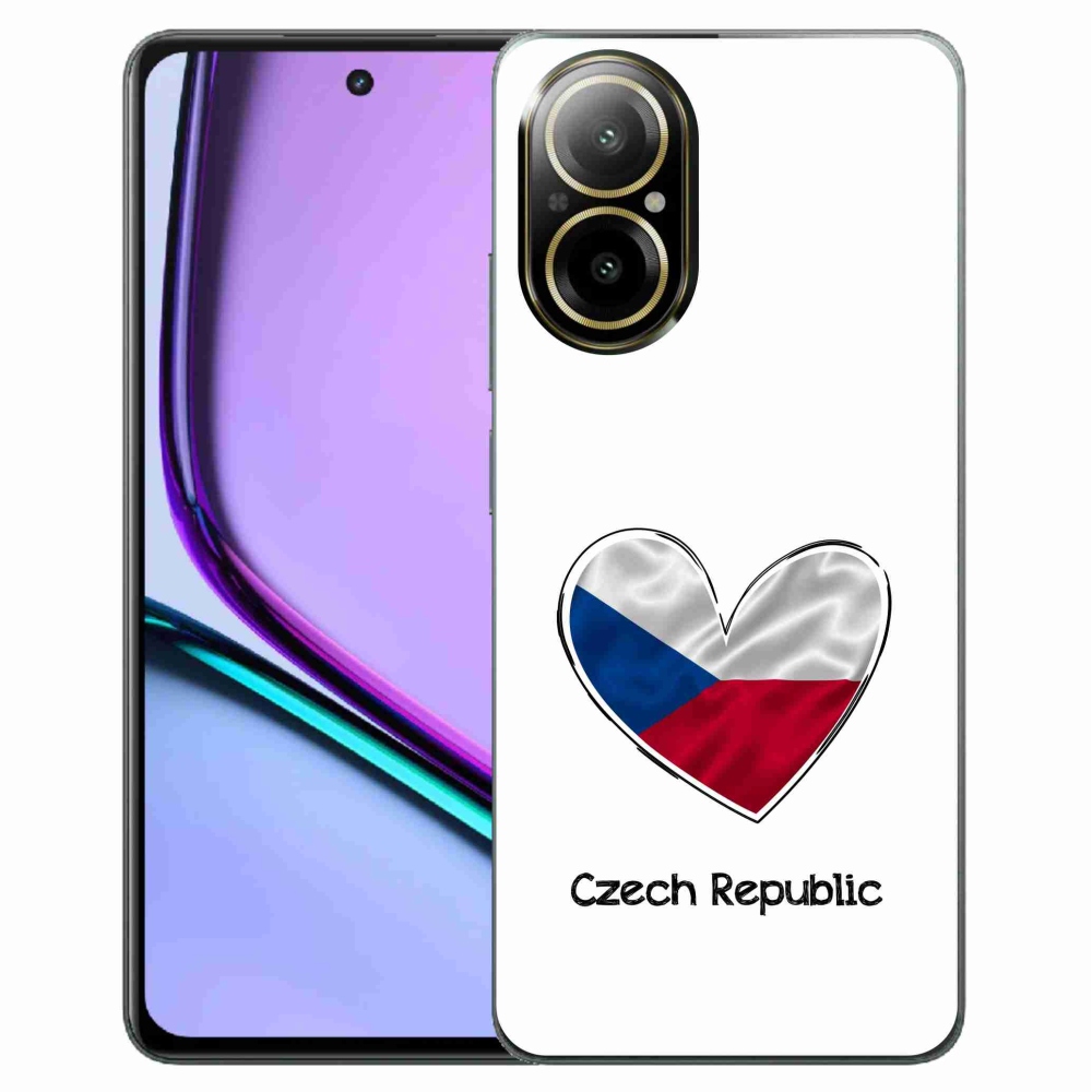 Gelový kryt mmCase na Realme C67 - vlajka srdce bílé pozadí