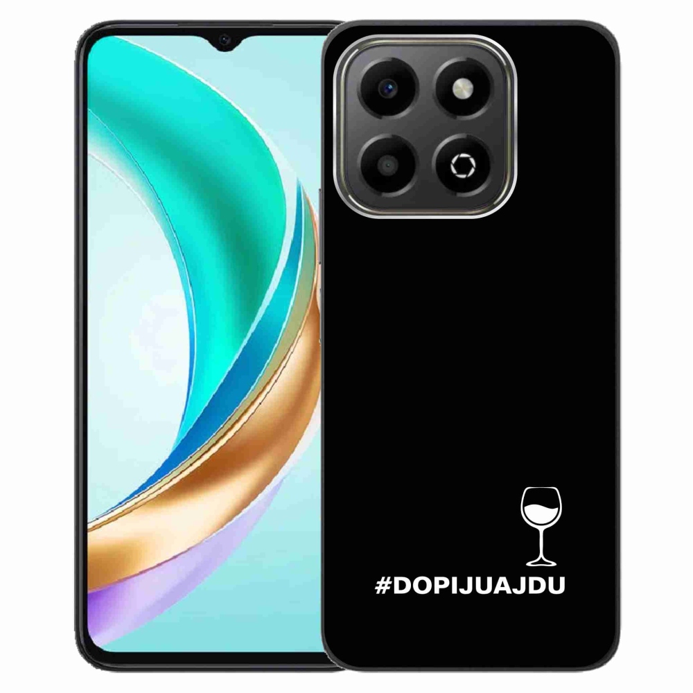 Gelový kryt mmCase na Honor X6b - vinný motiv černé pozadí