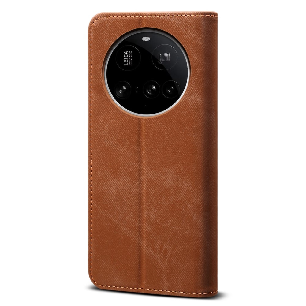 Jeanse knížkové pouzdro na Xiaomi 15 Ultra - hnědé