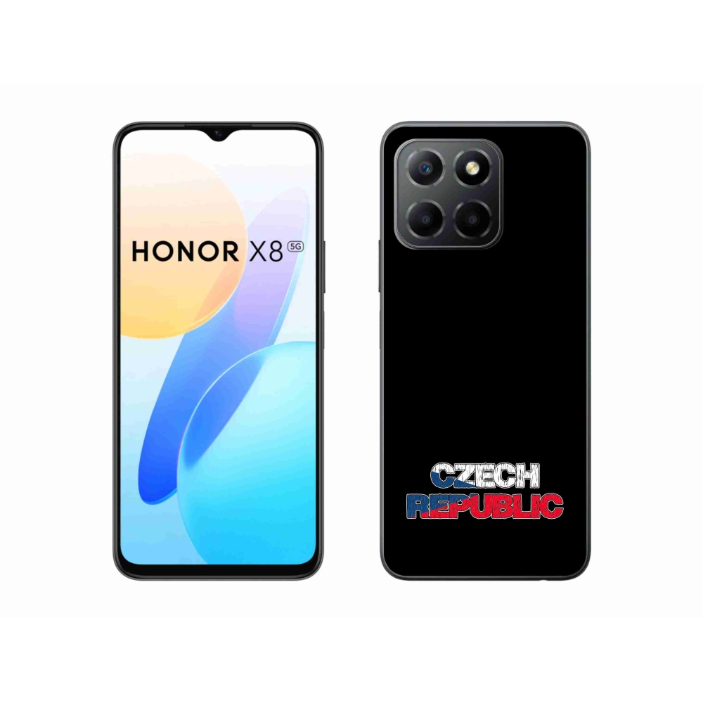 Gelový kryt mmCase na Honor X8 5G/Honor 70 Lite 5G - Czech Republic černé pozadí