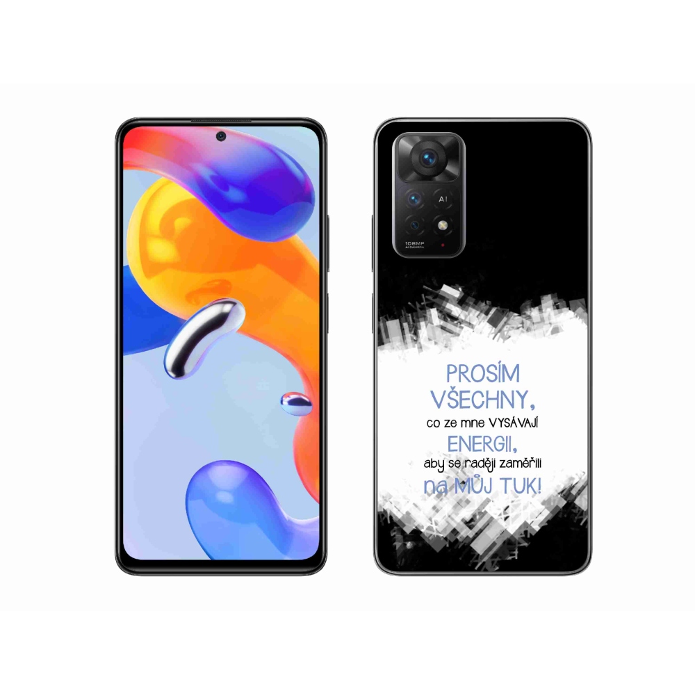 Gelový kryt mmCase na Xiaomi Redmi Note 11 Pro 4G/5G - vtipný text 1 modrý