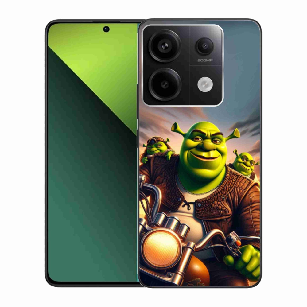 Gelový kryt mmCase na Xiaomi Redmi Note 13 Pro 5G/Poco X6 5G - shrek na motorce