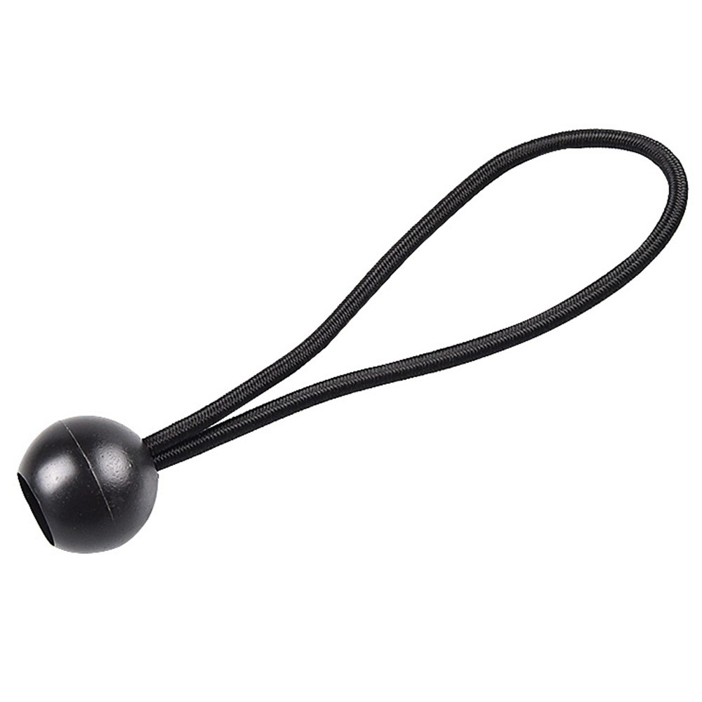 Upínací gumové lanko s plastovou kuličkou pro stan a plachty 15,5cm (10 ks) - černé