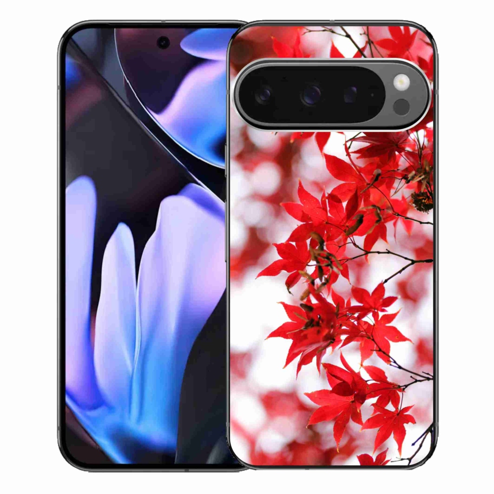 Gelový kryt mmCase na Google Pixel 9 Pro XL - červené listy