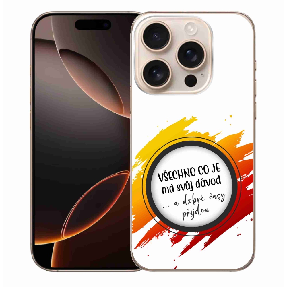 Gelový kryt mmCase na iPhone 16 Pro Max - citát 3 bílé pozadí