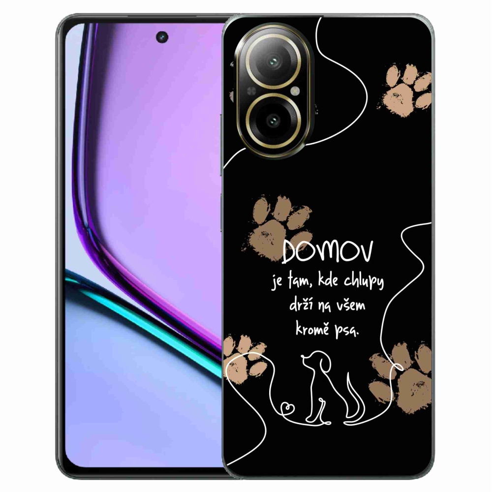 Gelový kryt mmCase na Realme C67 - psí motiv černé pozadí