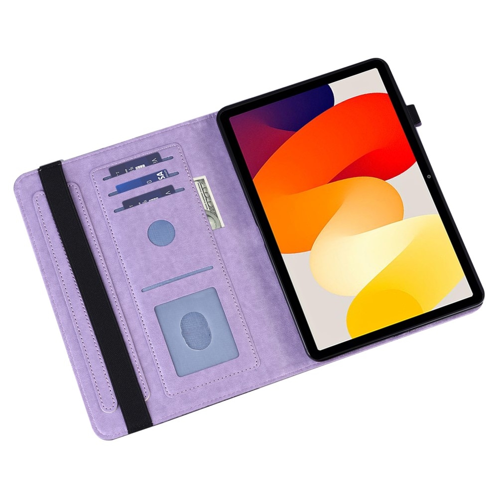 Flower zavírací pouzdro na Xiaomi Redmi Pad SE - fialové