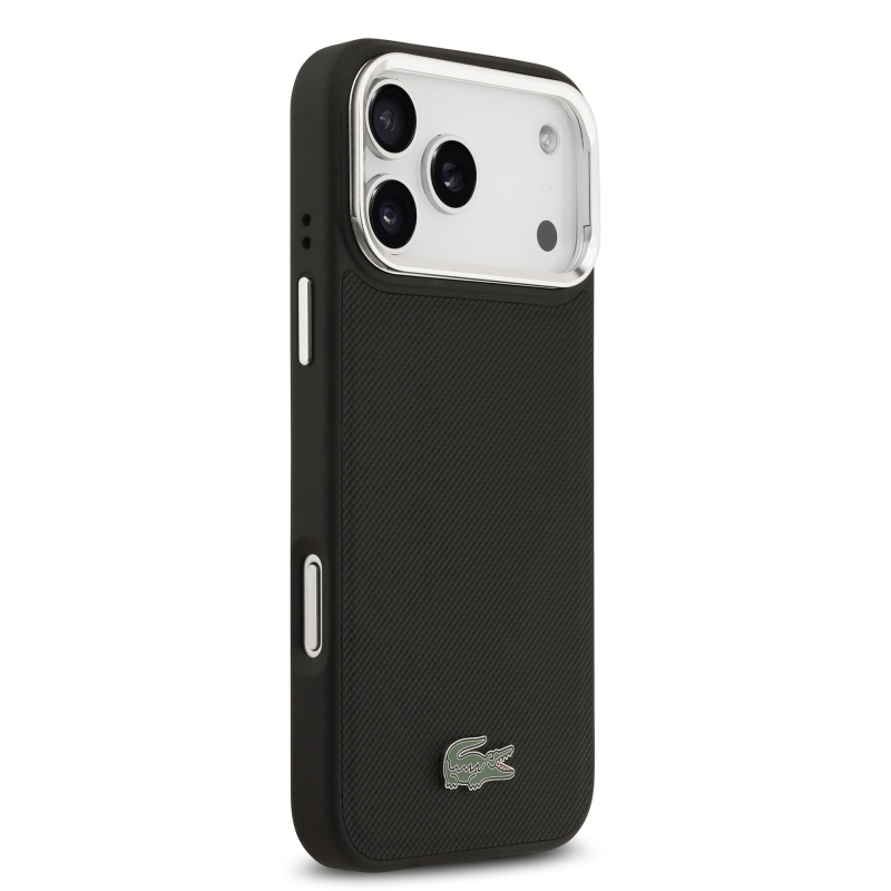 Lacoste Iconic Petit Pique Camera Stand MagSafe Zadní Kryt pro iPhone 17 Pro Max Black