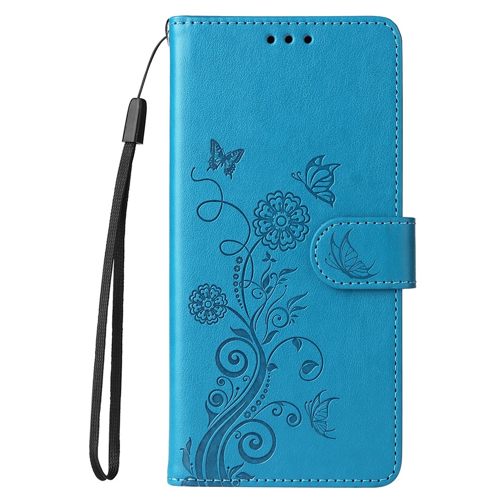 Flowery knížkové pouzdro na Vivo X200 Pro 5G - modré
