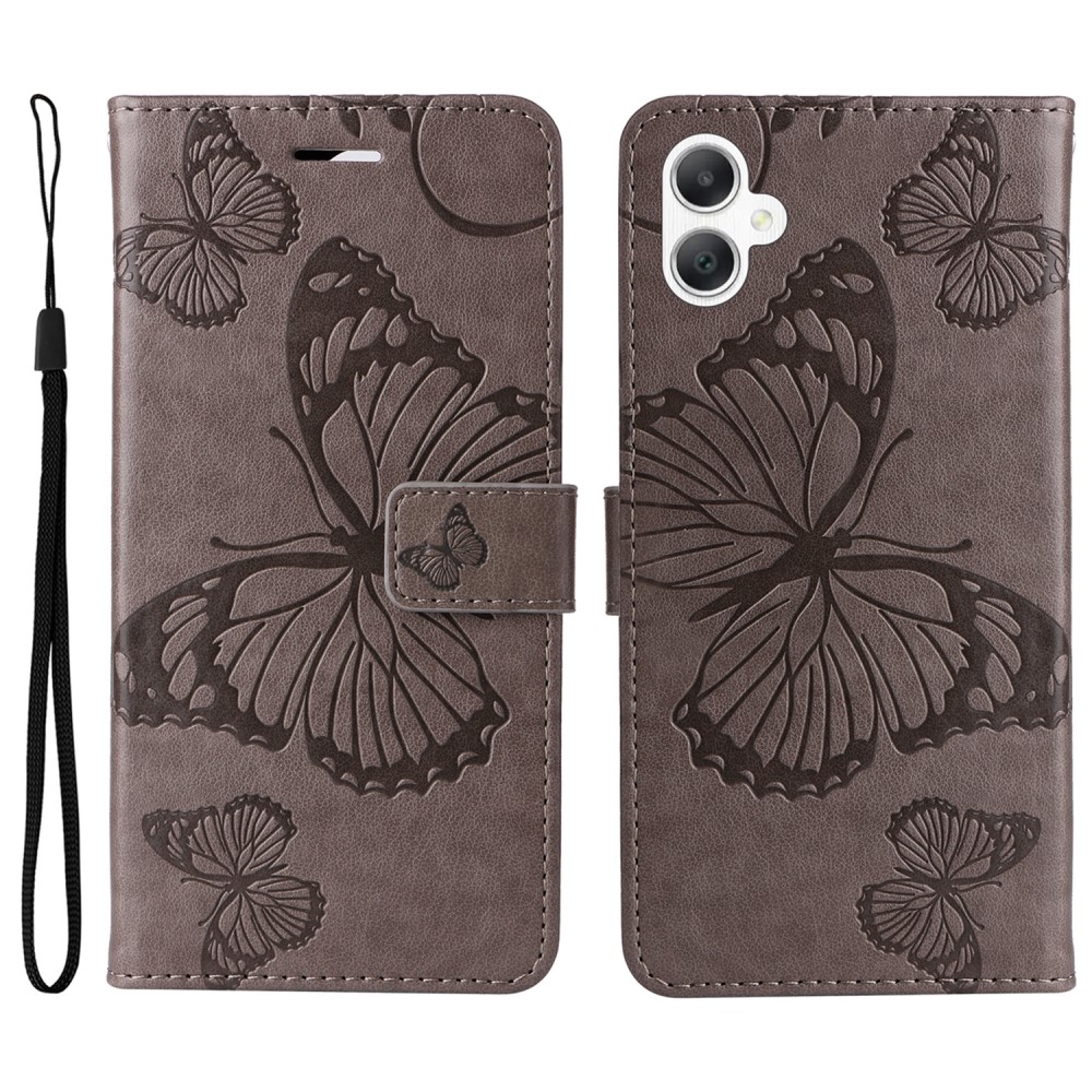 Big Butterfly knížkové pouzdro na Samsung Galaxy A06 4G - šedé