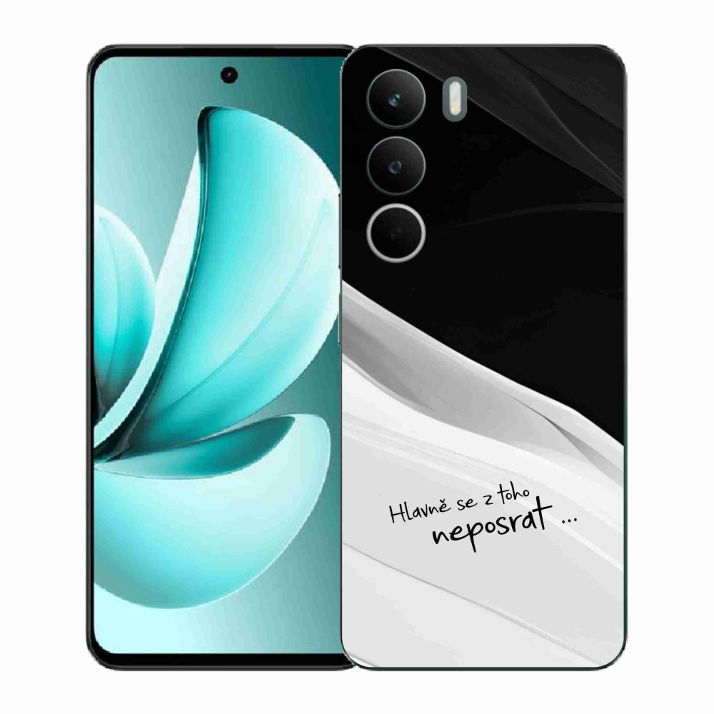 Gelový kryt mmCase na Realme C71 - vtipný text 13 bíločerné pozadí