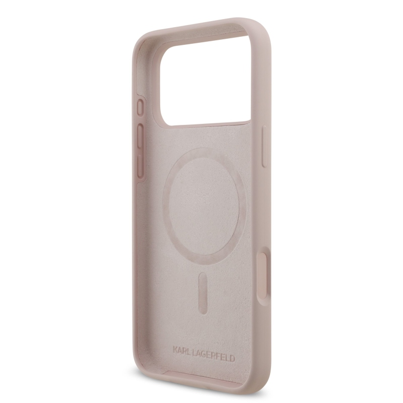 Karl Lagerfeld Liquid Silicone Karl and Choupette MagSafe Zadní Kryt pro iPhone 17 Pro Max Pink