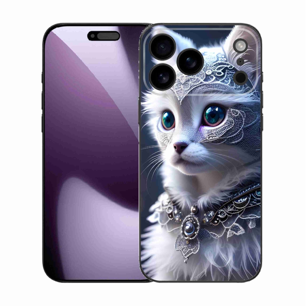 Gelový kryt mmCase na iPhone 17 Pro Max - bílá kočka