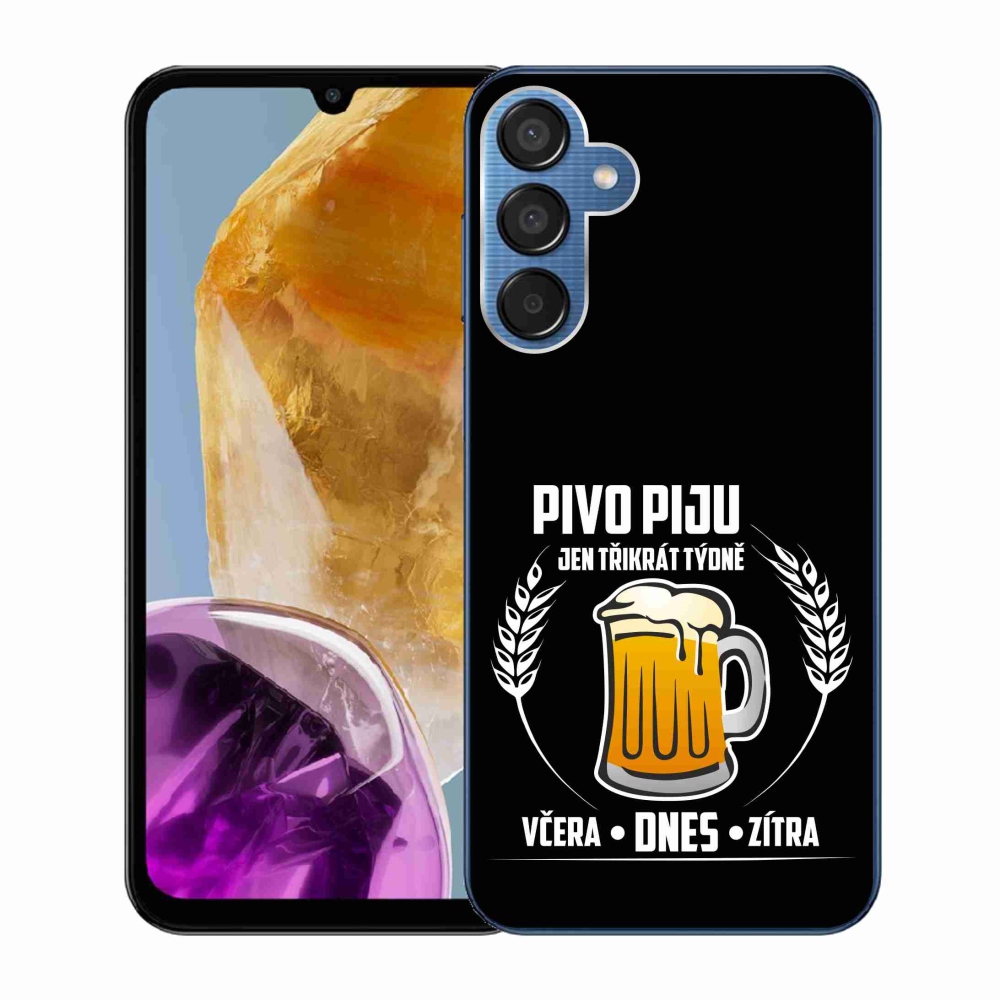 Gelový kryt mmCase na Samsung Galaxy M15 5G - pivní motiv černé pozadí