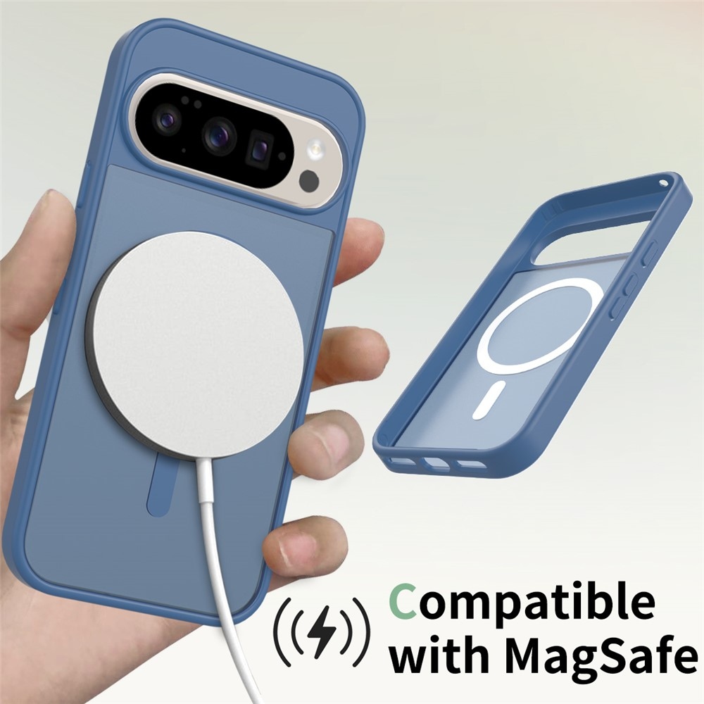 Skin gelový obal s pevnými zády a podporou MagSafe na Google Pixel 10 Pro/Pixel 10 - modrý
