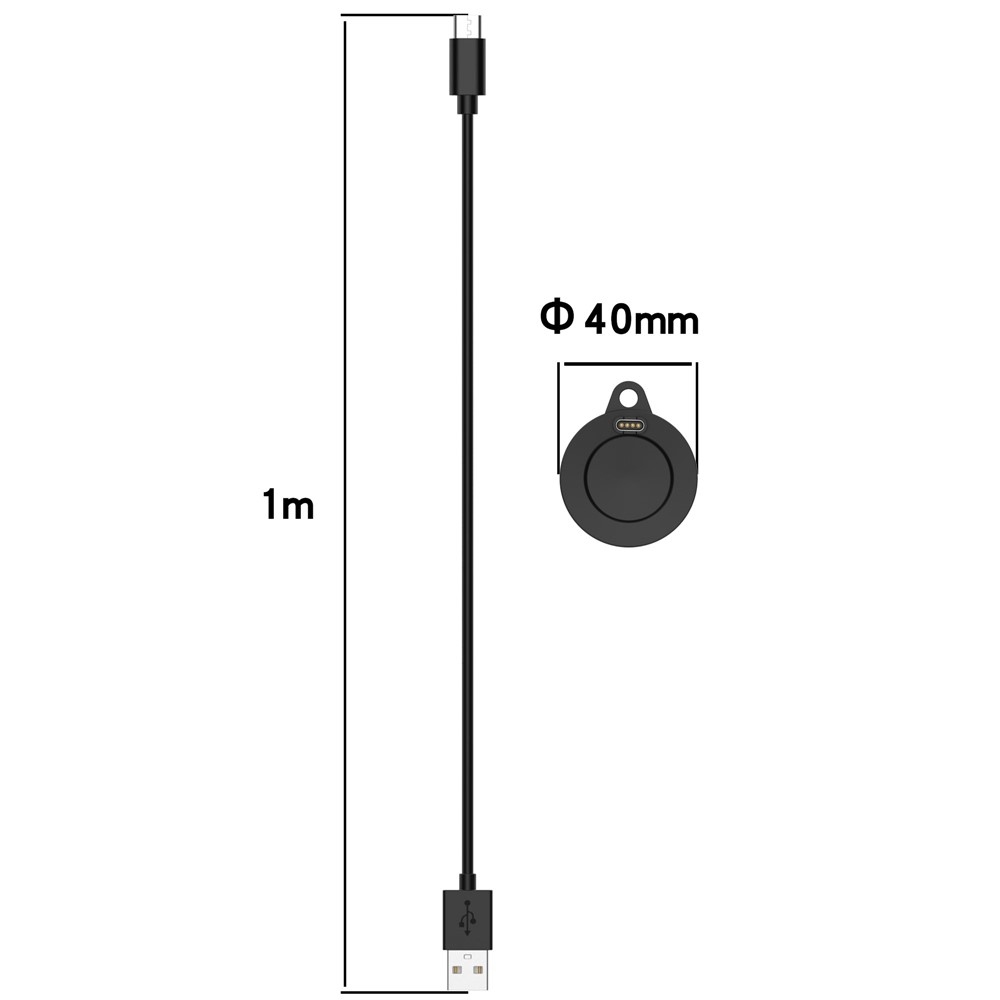 USB-A nabíjecí kabel pro Garmin Forerunner 570 42mm / 47mm 1m - černý