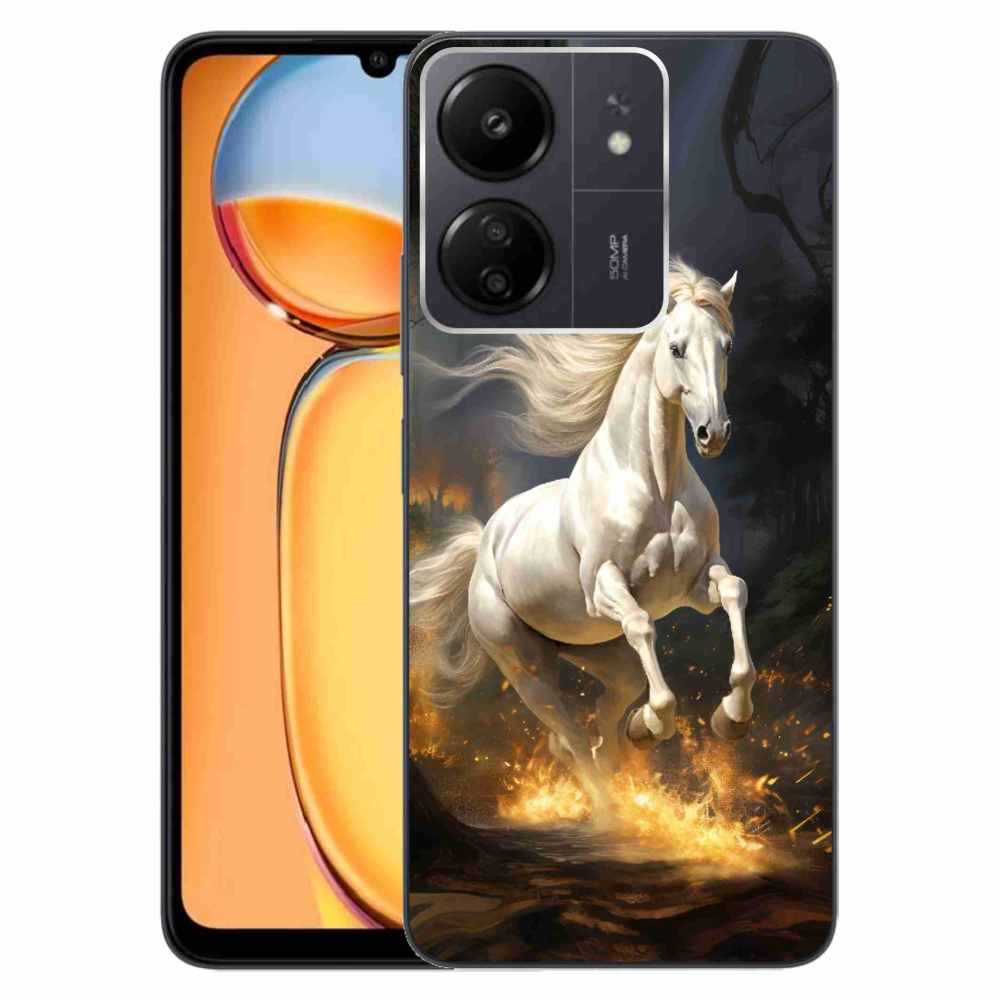 Gelový kryt mmCase na Xiaomi Poco C65/Redmi 13C - bílý kůň 2