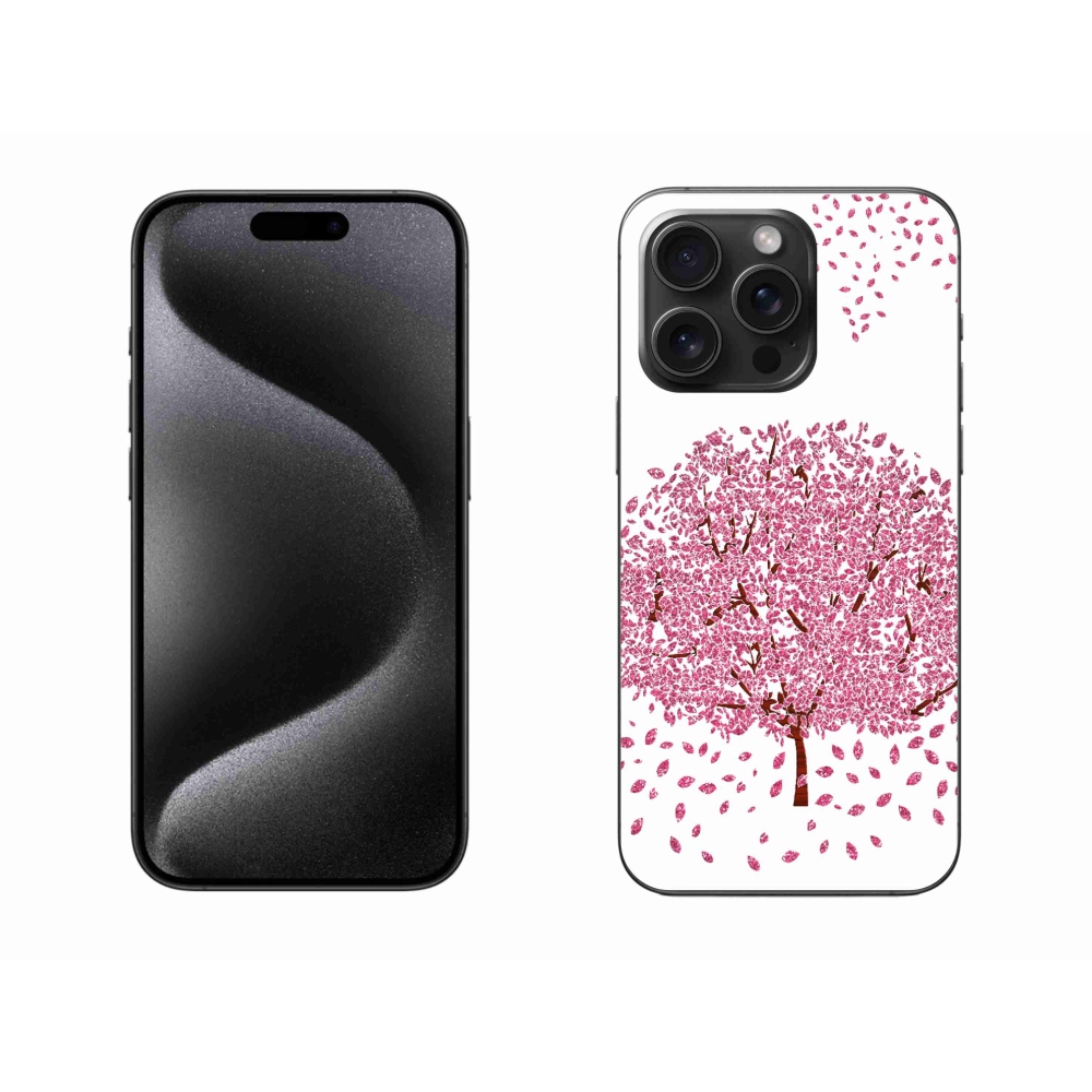 Gelový kryt mmCase na iPhone 15 Pro Max - kreslený strom s listy