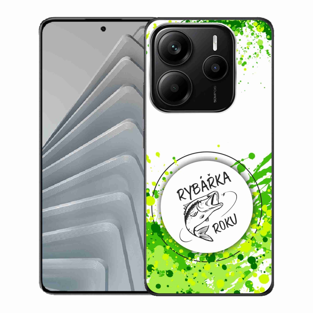 Gelový kryt mmCase na Xiaomi Redmi Note 14 5G - rybářka roku bílé pozadí