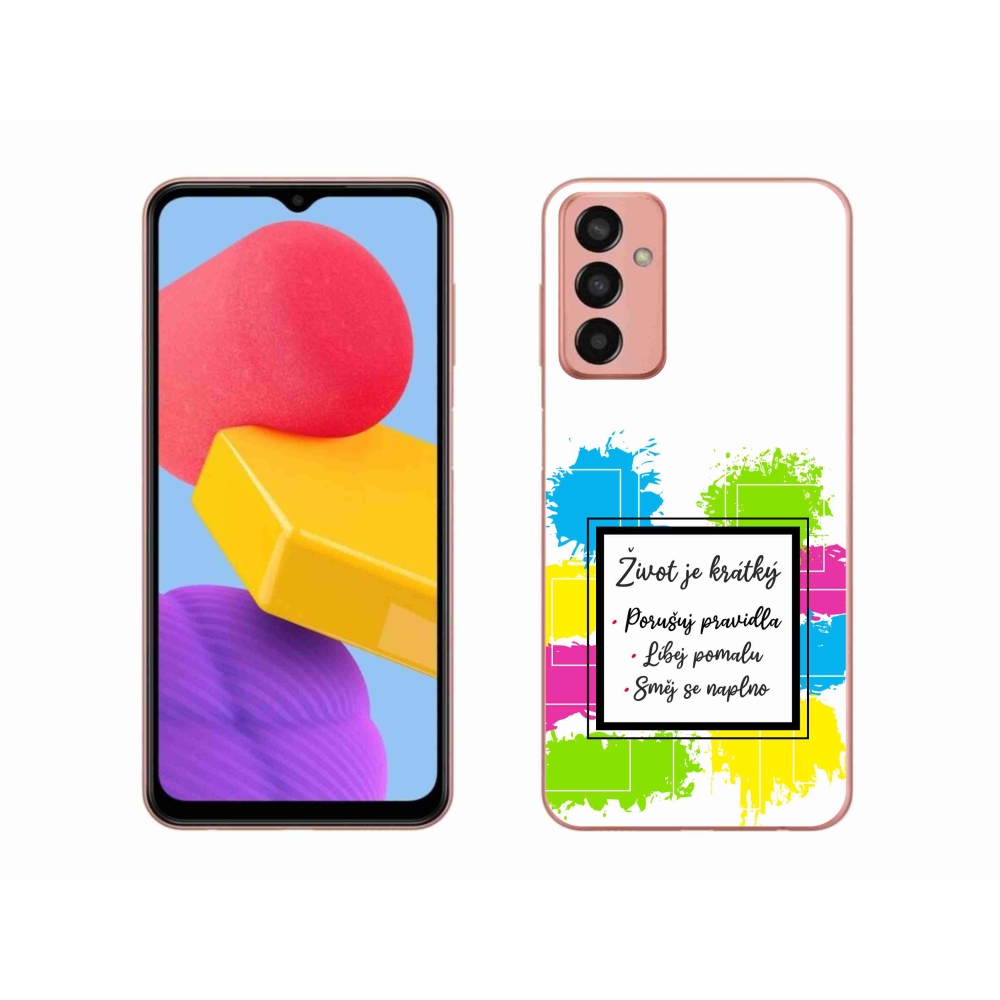Gelový kryt mmCase na Samsung Galaxy M13 - citát 5 bílé pozadí