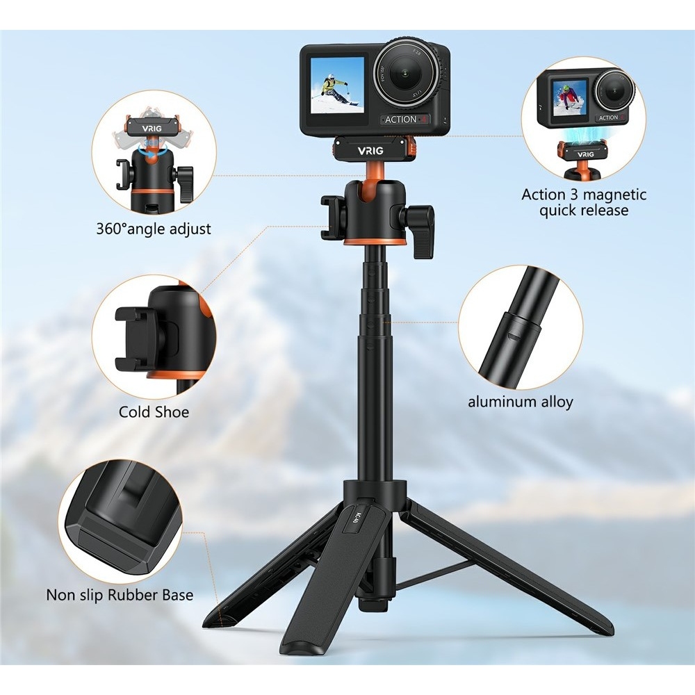VRIG Magnetický rychloupínací stativ pro DJI Osmo Action 5 Pro, 4 a 3