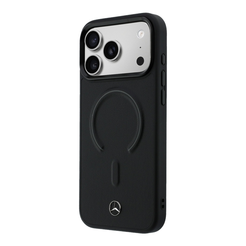 Mercedes PU Leather 3D MagSafe Zadní Kryt pro iPhone 17 Pro Black