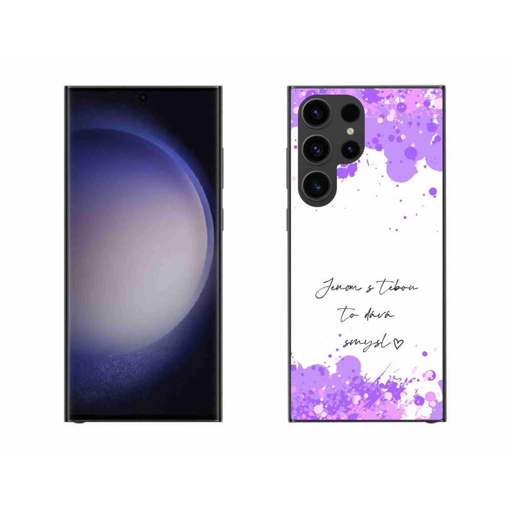 Gelový kryt mmCase na Samsung Galaxy S23 Ultra 5G - zamilovaný text bílé pozadí