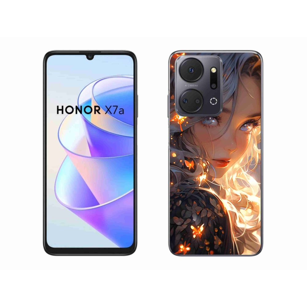 Gelový kryt mmCase na Honor X7a - dívka a motýli
