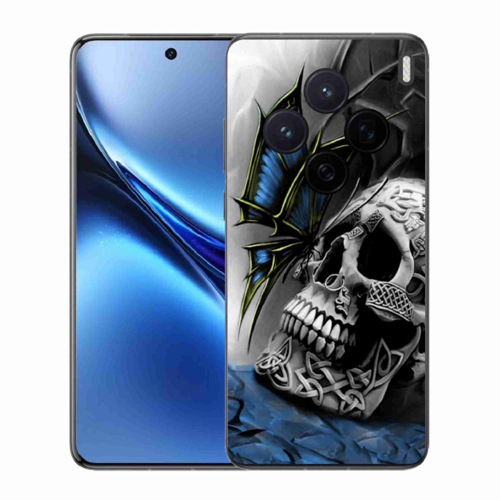 Gelový kryt mmCase na Vivo X200 5G - motýl a lebka
