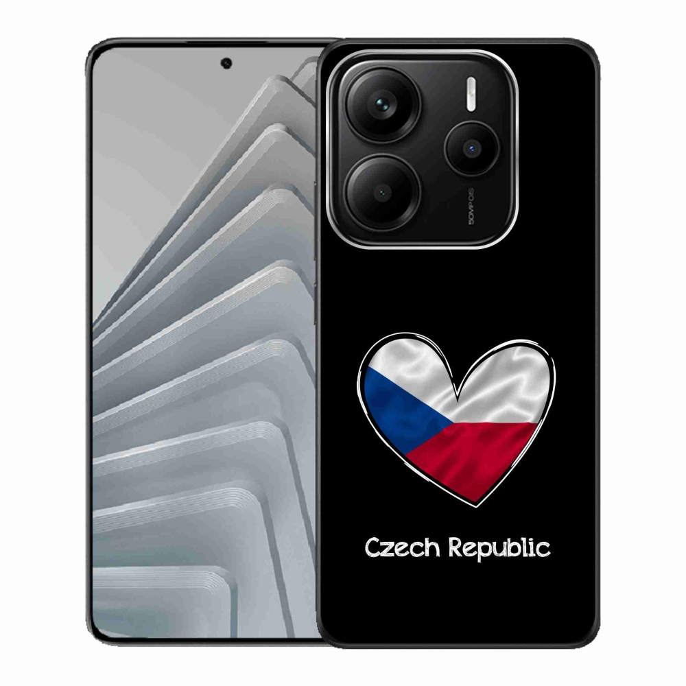 Gelový kryt mmCase na Xiaomi Redmi Note 14 5G - vlajka srdce černé pozadí
