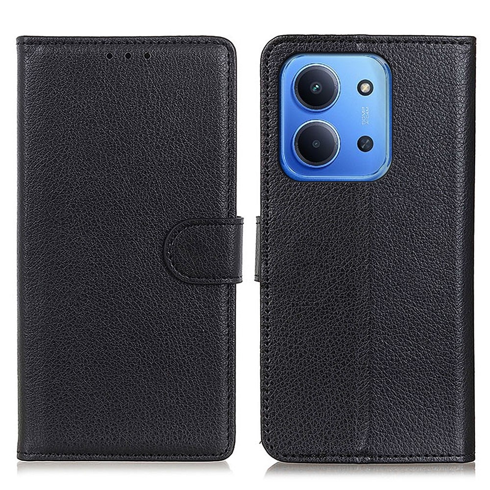 Litchie knížkové pouzdro na Xiaomi Redmi 15C 4G/5G (173mm) - černé
