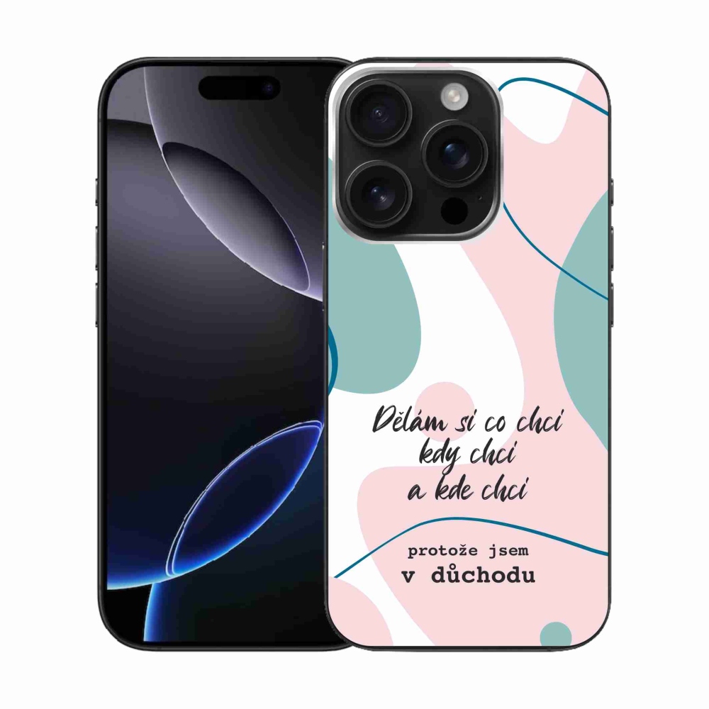 Gelový kryt mmCase na iPhone 16 Pro - vtipný text 10 bílé pozadí