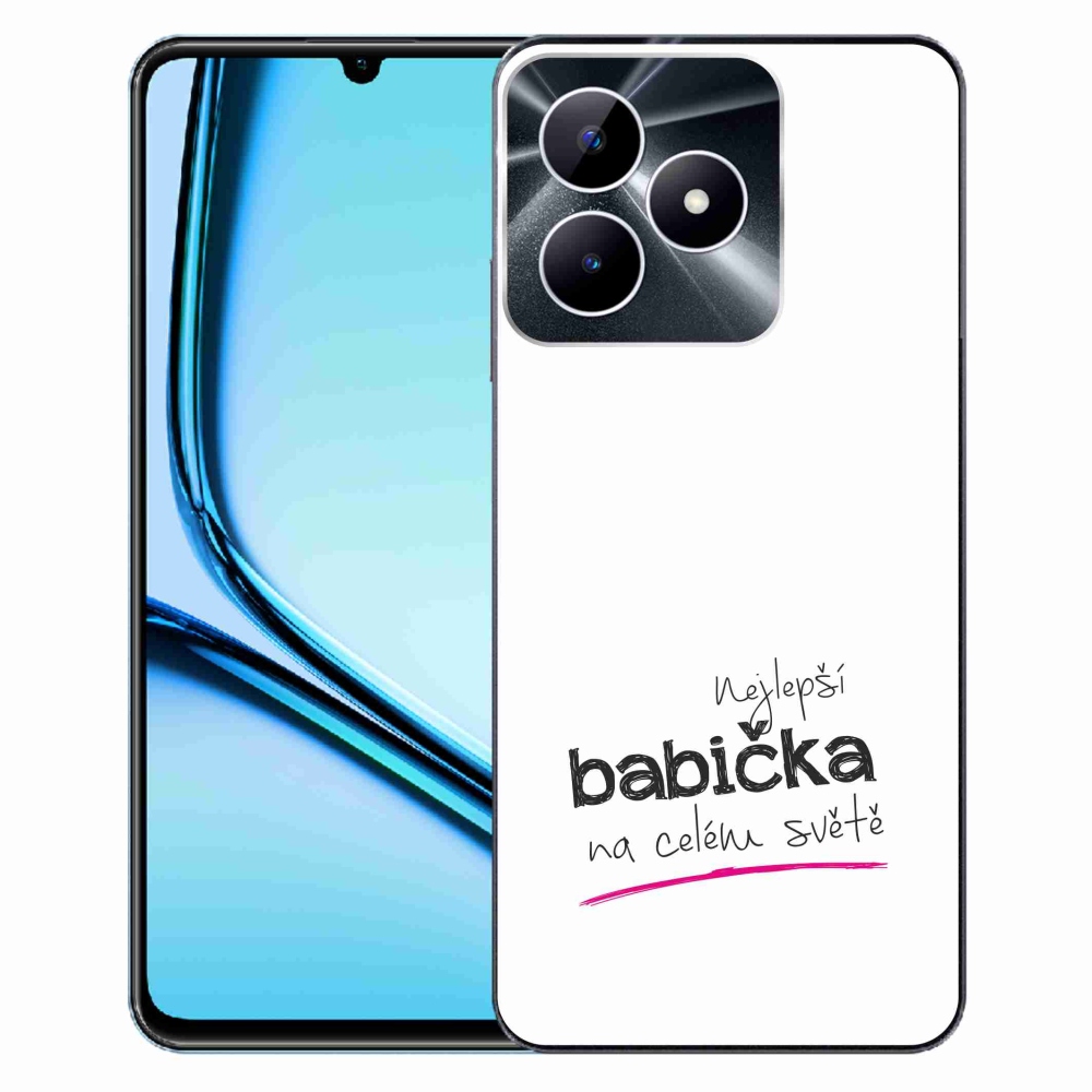 Gelový kryt mmCase na Realme Note 50 - nejlepší babička 4 bílé pozadí