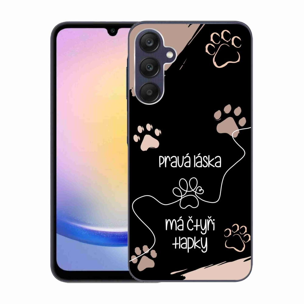Gelový kryt mmCase na Samsung Galaxy A25 5G - psí motiv 1 černé pozadí